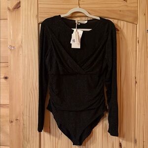 Chic Black Long Sleeve Bodysuit